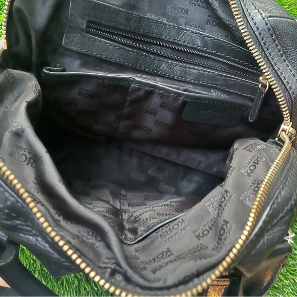 MICHAEL KORS BLACK LEATHER SATCHEL HANDBAG PURSE - Picture 5 of 14